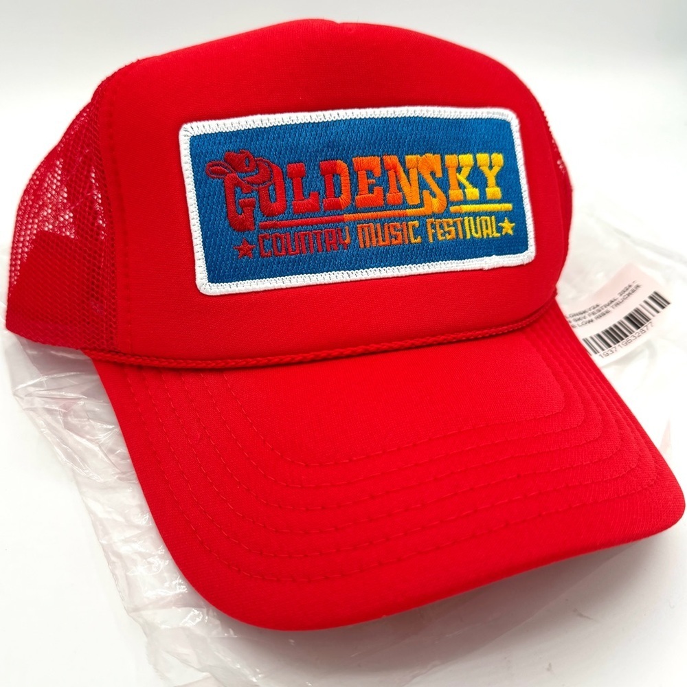 NWT Aviator Nation Golden Sky 2024 Festival Trucker Hat Cap Red Country Music